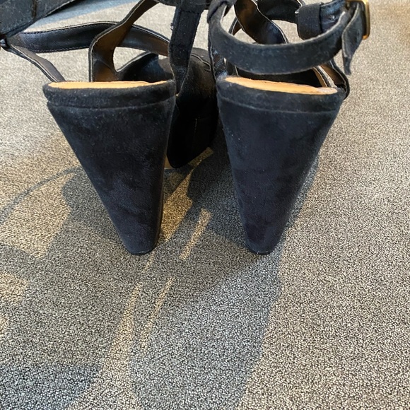 Miss KG Platform, wedge, open toe, suede, chunky heels, black, size 6, - Picture 3 of 8